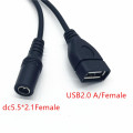 DC Female to usb to 5521 Male Cable